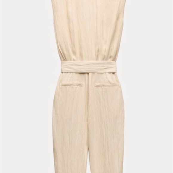 ZARA NWT Elegant Cream Jumpsuit - Picture 3 of 8